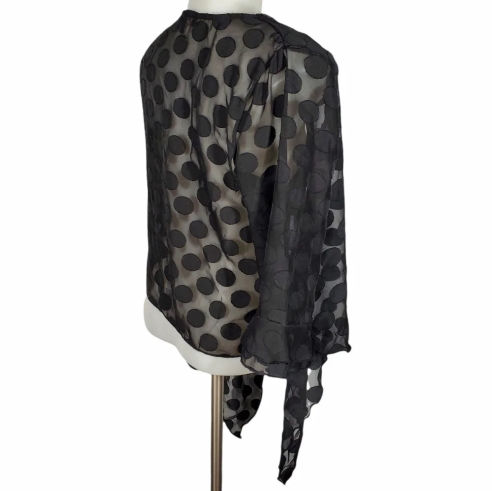 UPS & DOWNS Polka dot Black Cardigan NWOT Size Small